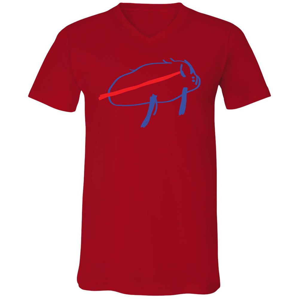 Unisex V-Neck T-Shirt - 7375CYQ4 - Red - 3