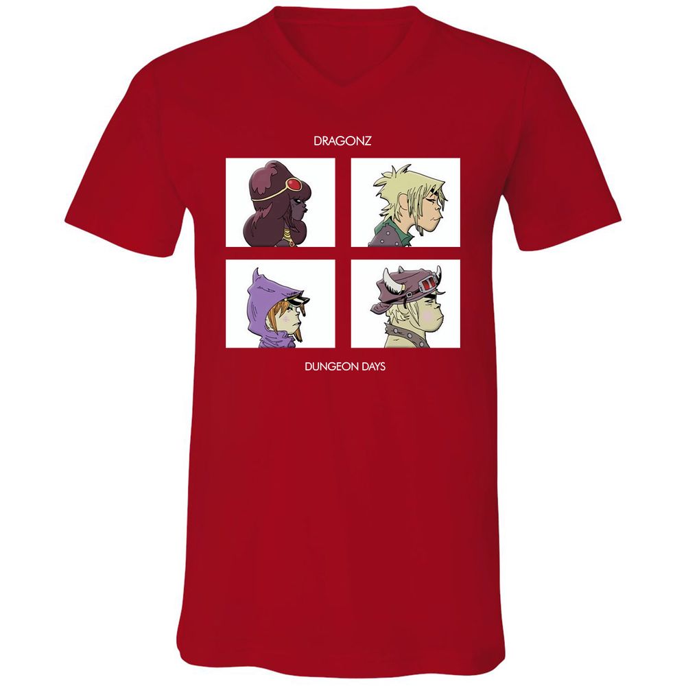 Unisex V-Neck T-Shirt - ELKSWYA3 - Red - 3