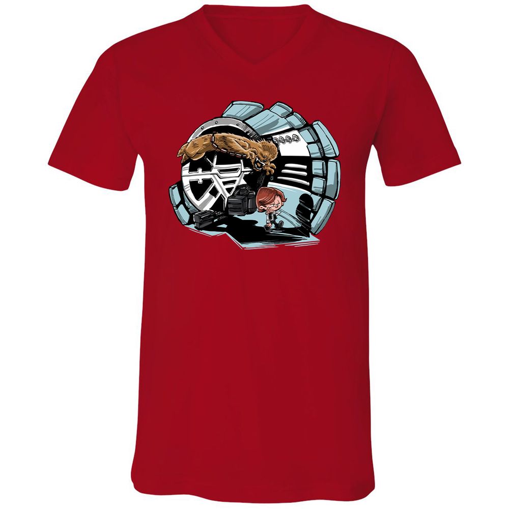 Unisex V-Neck T-Shirt - LMX1D951 - Red - 3