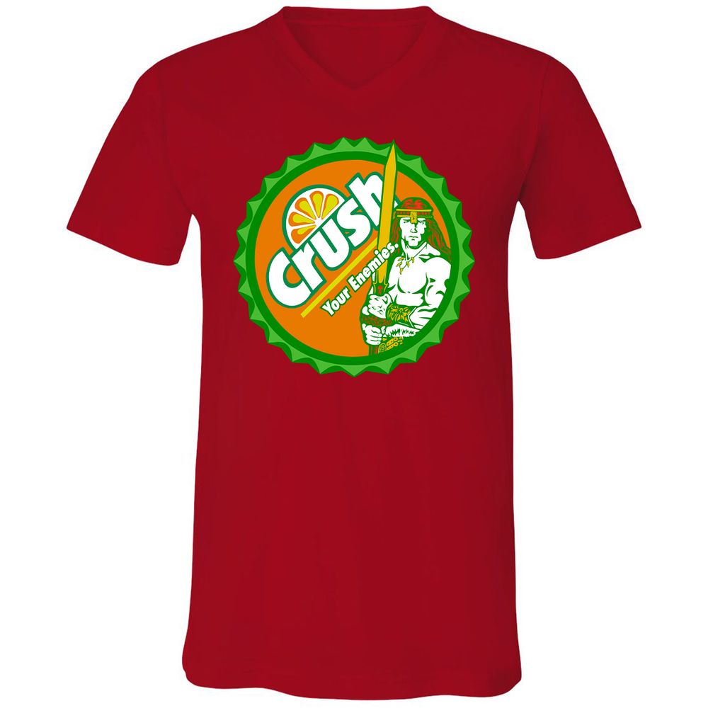 Unisex V-Neck T-Shirt - TCQM6E5P - Red - 3