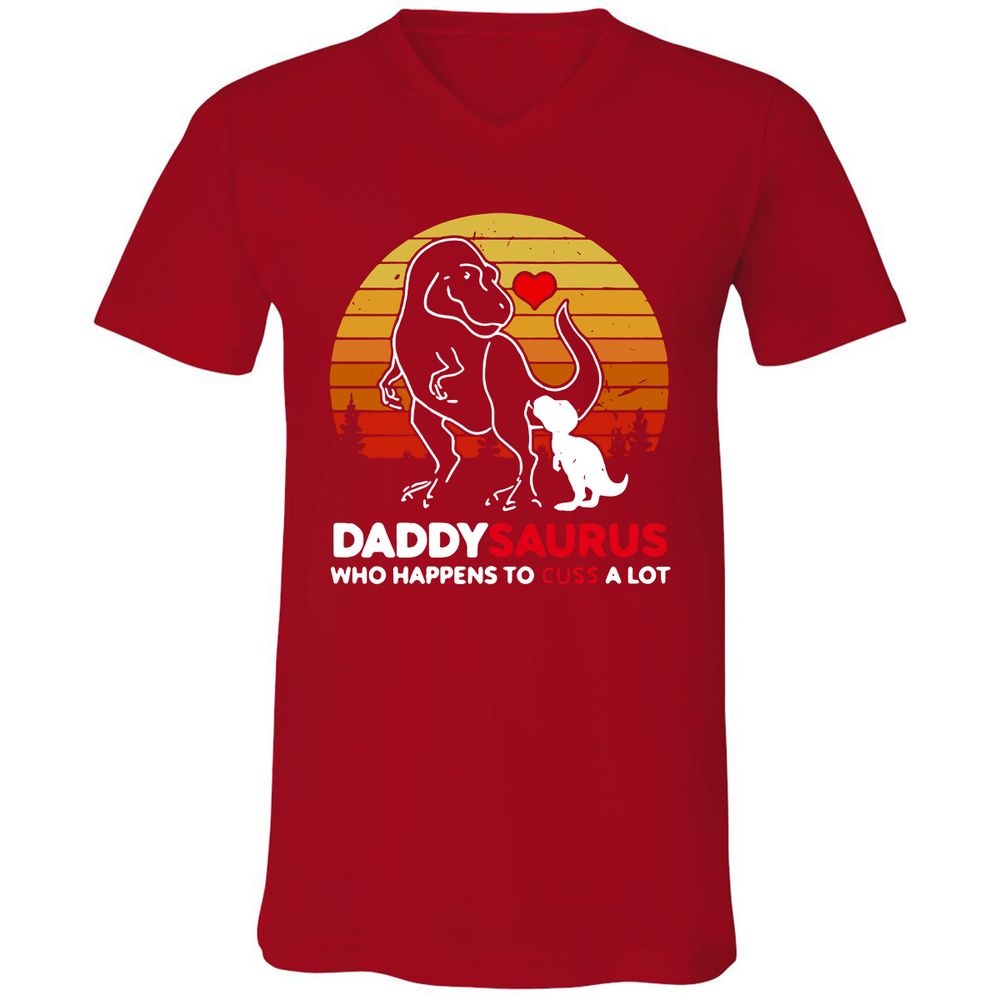Unisex V-Neck T-Shirt - AUEUJG3Y - Red - 3