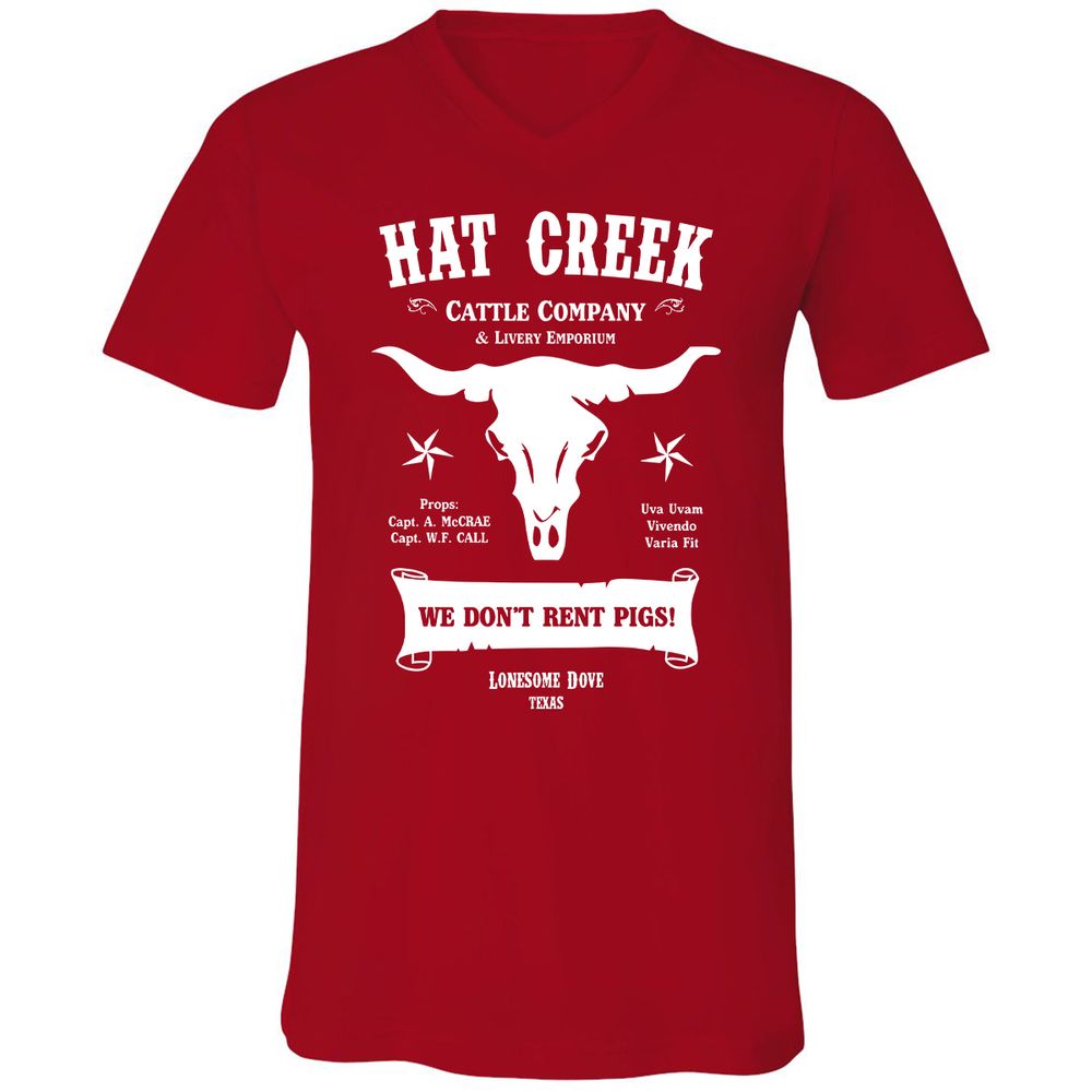 Unisex V-Neck T-Shirt - 5ENF3MHS - Red - 3