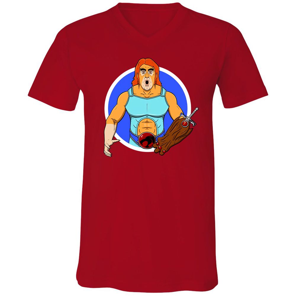Unisex V-Neck T-Shirt - 44ZHN5FE - Red - 3