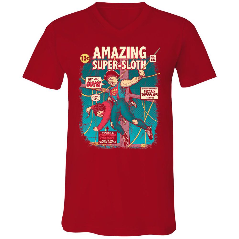 Unisex V-Neck T-Shirt - YFKJLJR1 - Red - 3