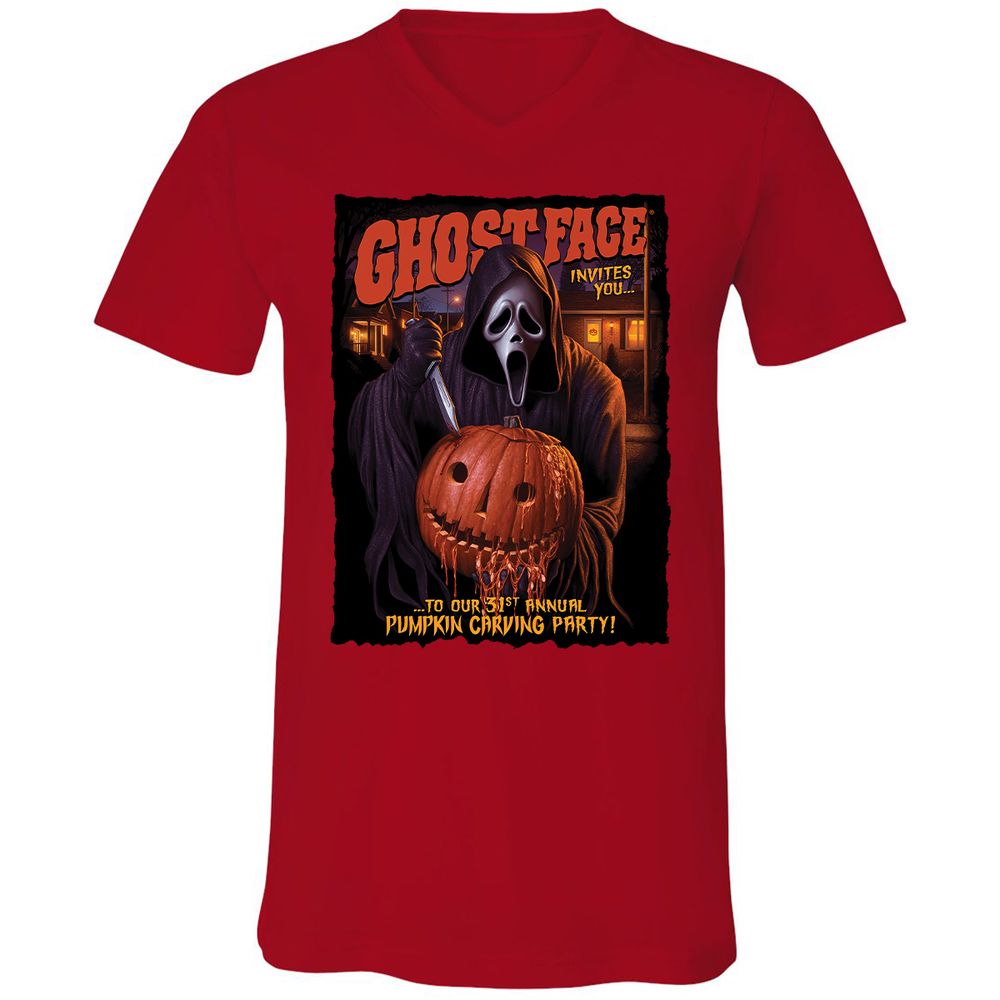 Unisex V-Neck T-Shirt - CCBFLJ9W - Red - 3