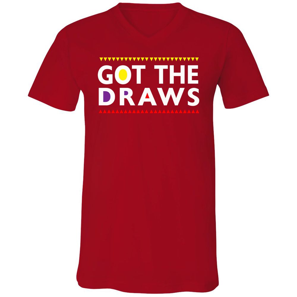 Unisex V-Neck T-Shirt - ZNJC92Q6 - Red - 3