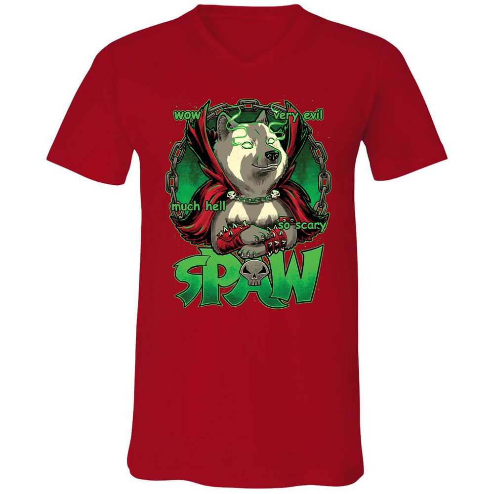 Unisex V-Neck T-Shirt - 4B9BSMXV - Red - 3