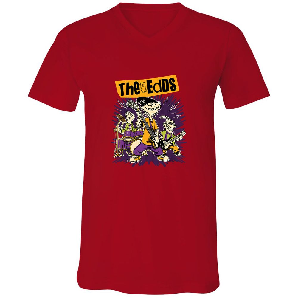 Unisex V-Neck T-Shirt - SL4ZFT9R - Red - 3