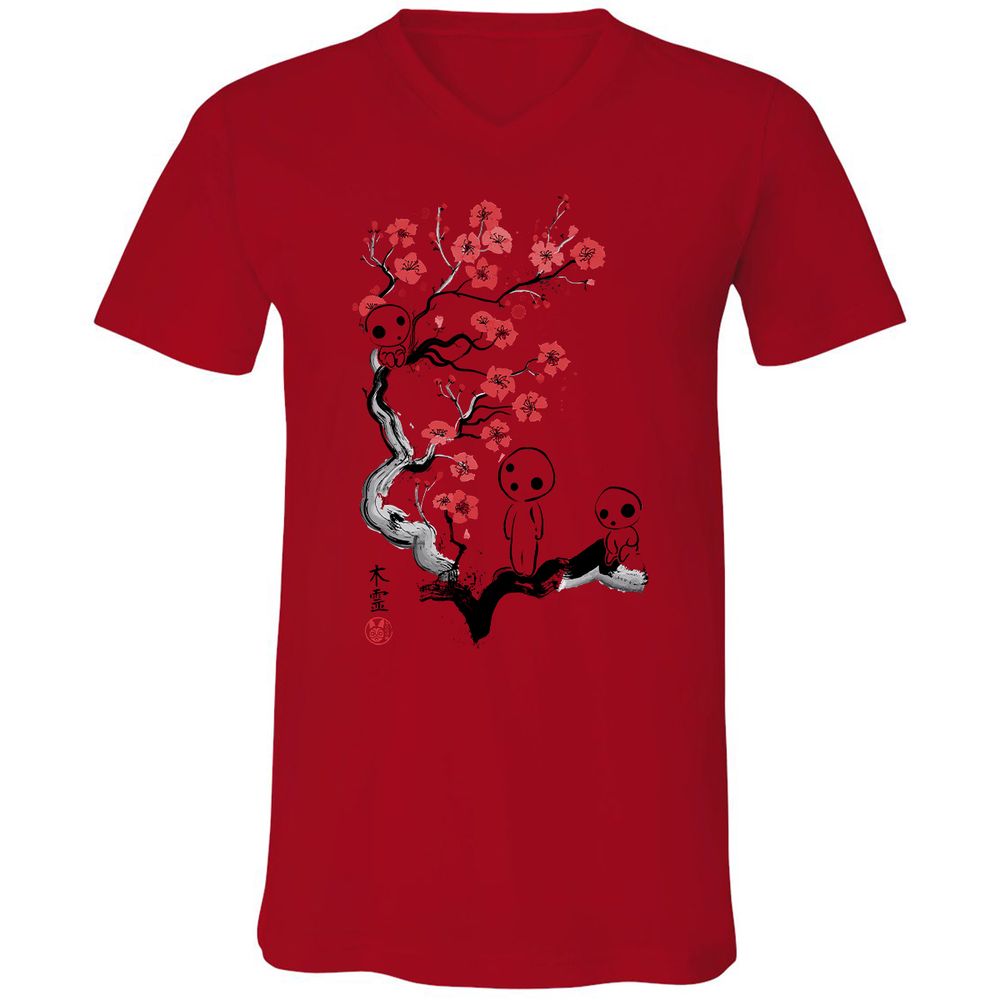 Unisex V-Neck T-Shirt - EQW956J3 - Red - 3