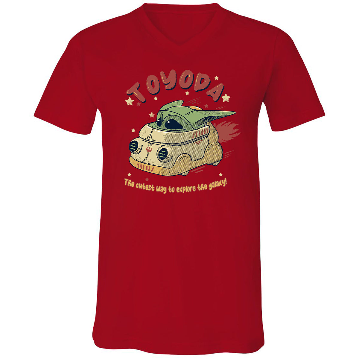 Unisex V-Neck T-Shirt - NYPMNUGJ - Red - 3