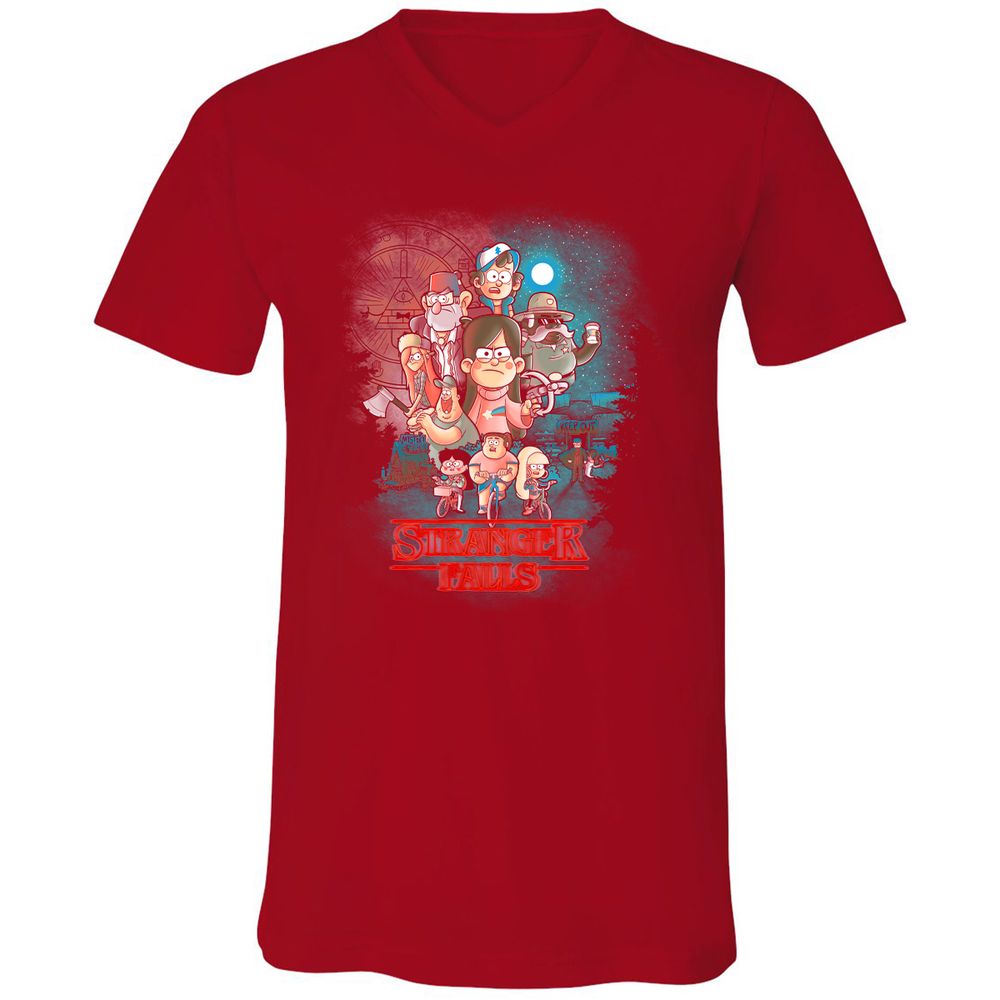 Unisex V-Neck T-Shirt - JCPJSFLS - Red - 3