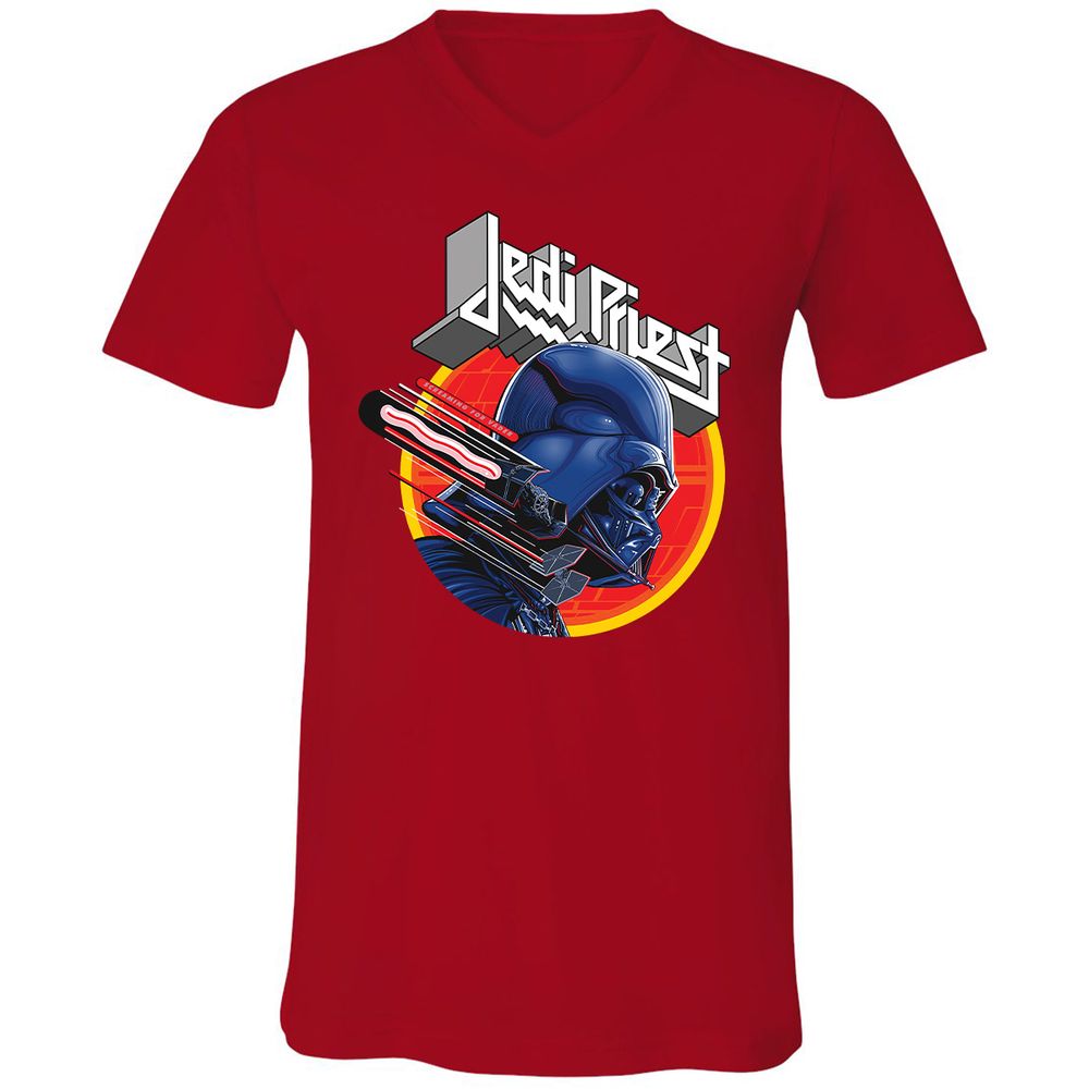 Unisex V-Neck T-Shirt - 6QAXL8WD - Red - 3