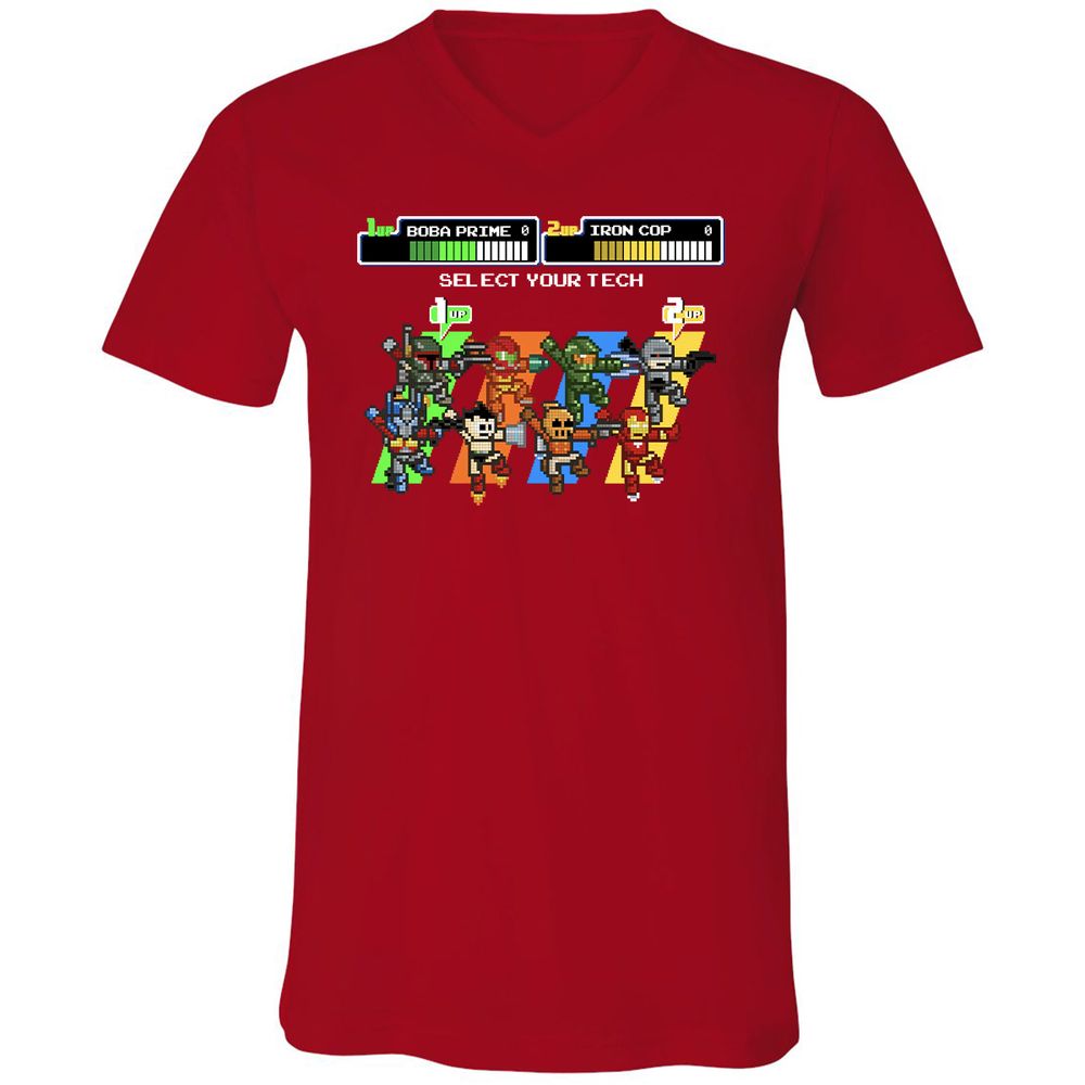 Unisex V-Neck T-Shirt - THQV8UVU - Red - 3
