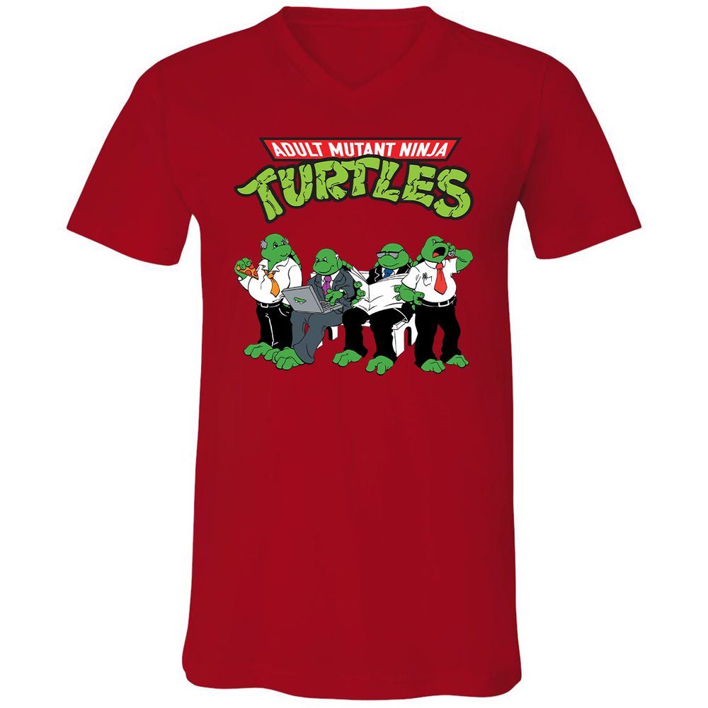 Unisex V-Neck T-Shirt - YFGN3HLW - Red - 3