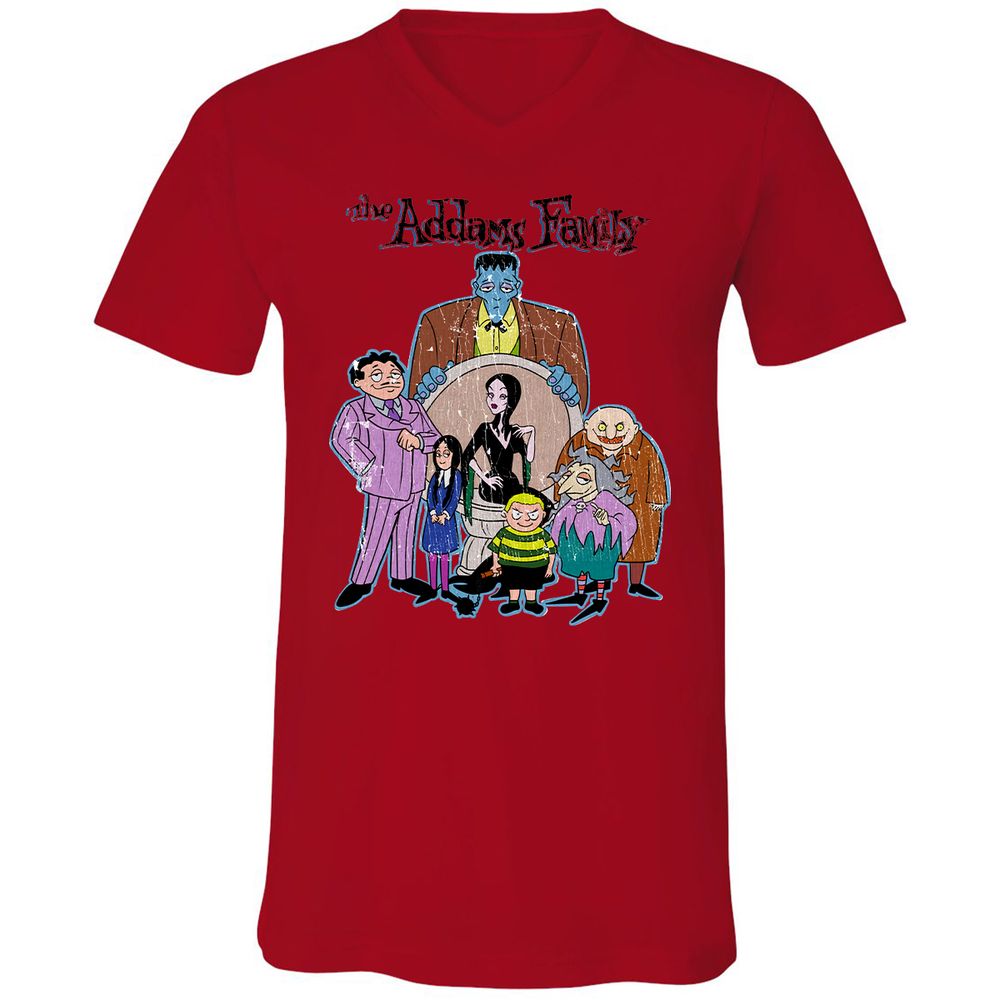 Unisex V-Neck T-Shirt - P1NZ93KD - Red - 3