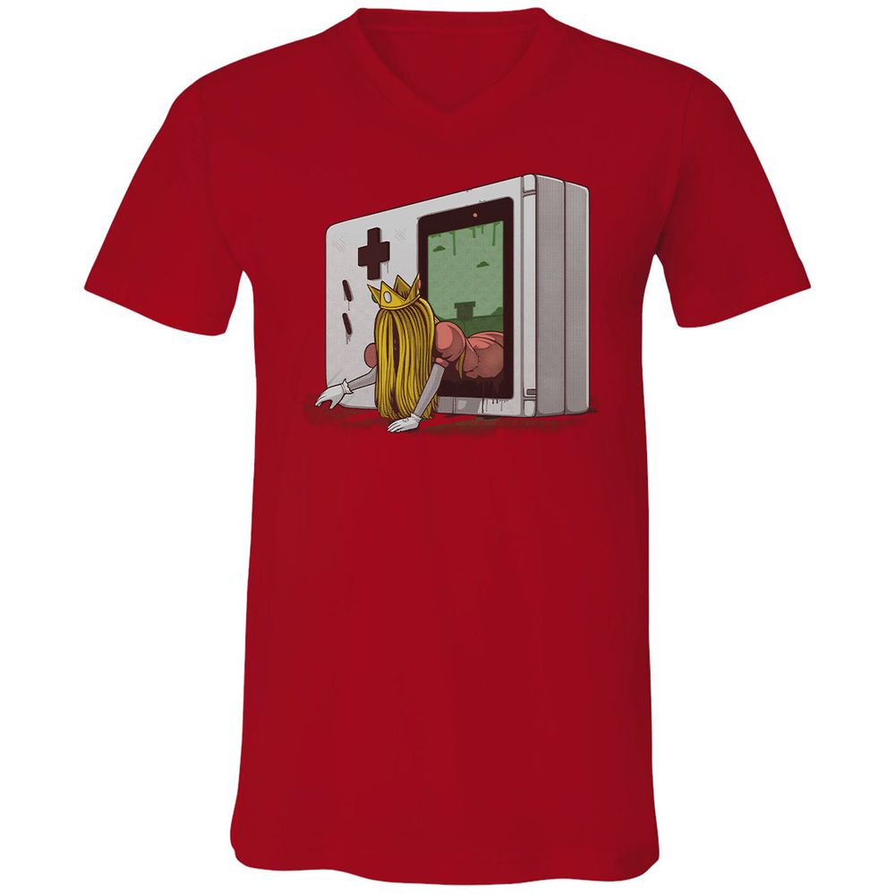 Unisex V-Neck T-Shirt - 56XWS7CM - Red - 3