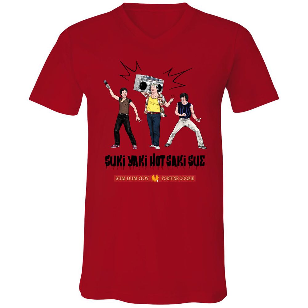 Unisex V-Neck T-Shirt - 5M8HTKHM - Red - 3