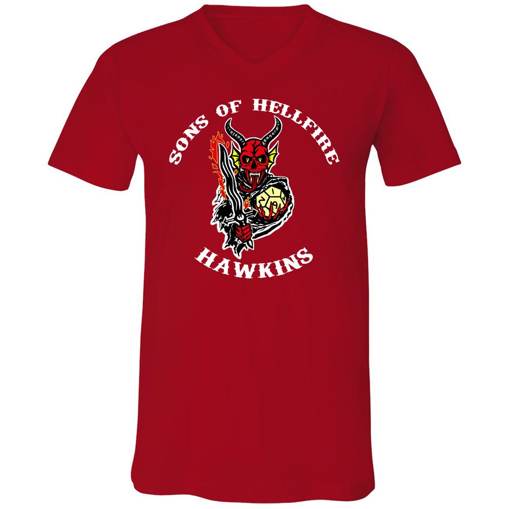 Unisex V-Neck T-Shirt - 4WN6QSTW - Red - 3