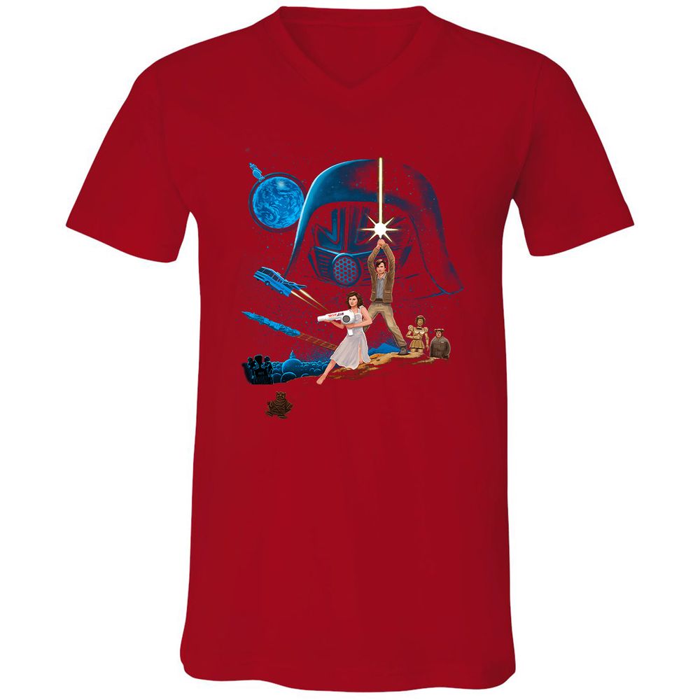 Unisex V-Neck T-Shirt - VY6YZ6CN - Red - 3