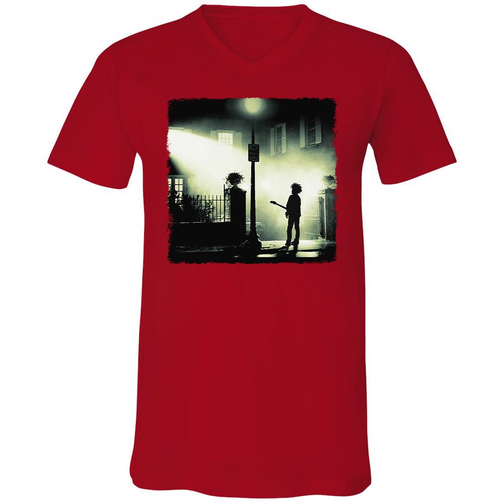 Unisex V-Neck T-Shirt - HYX4YM3F - Red - 3