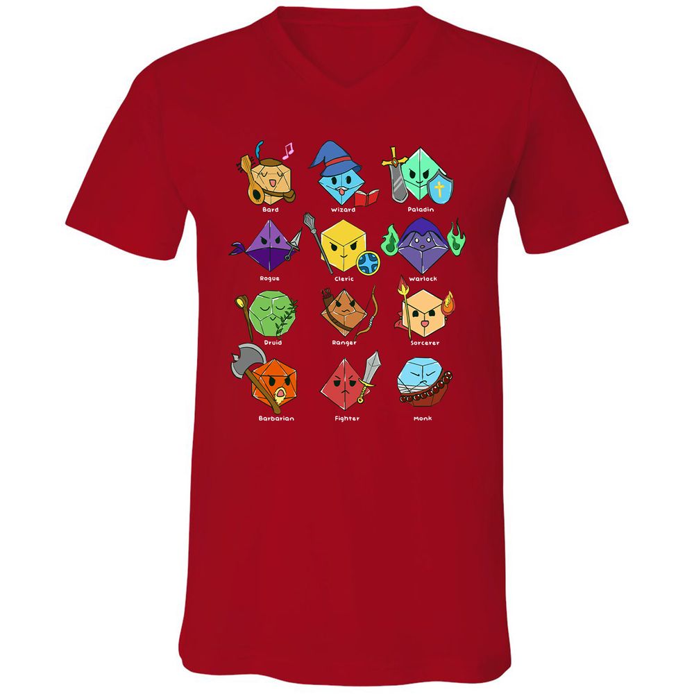 Unisex V-Neck T-Shirt - GD4BP48Y - Red - 3