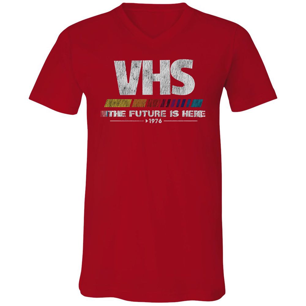 Unisex V-Neck T-Shirt - ZHBZ17W9 - Red - 3