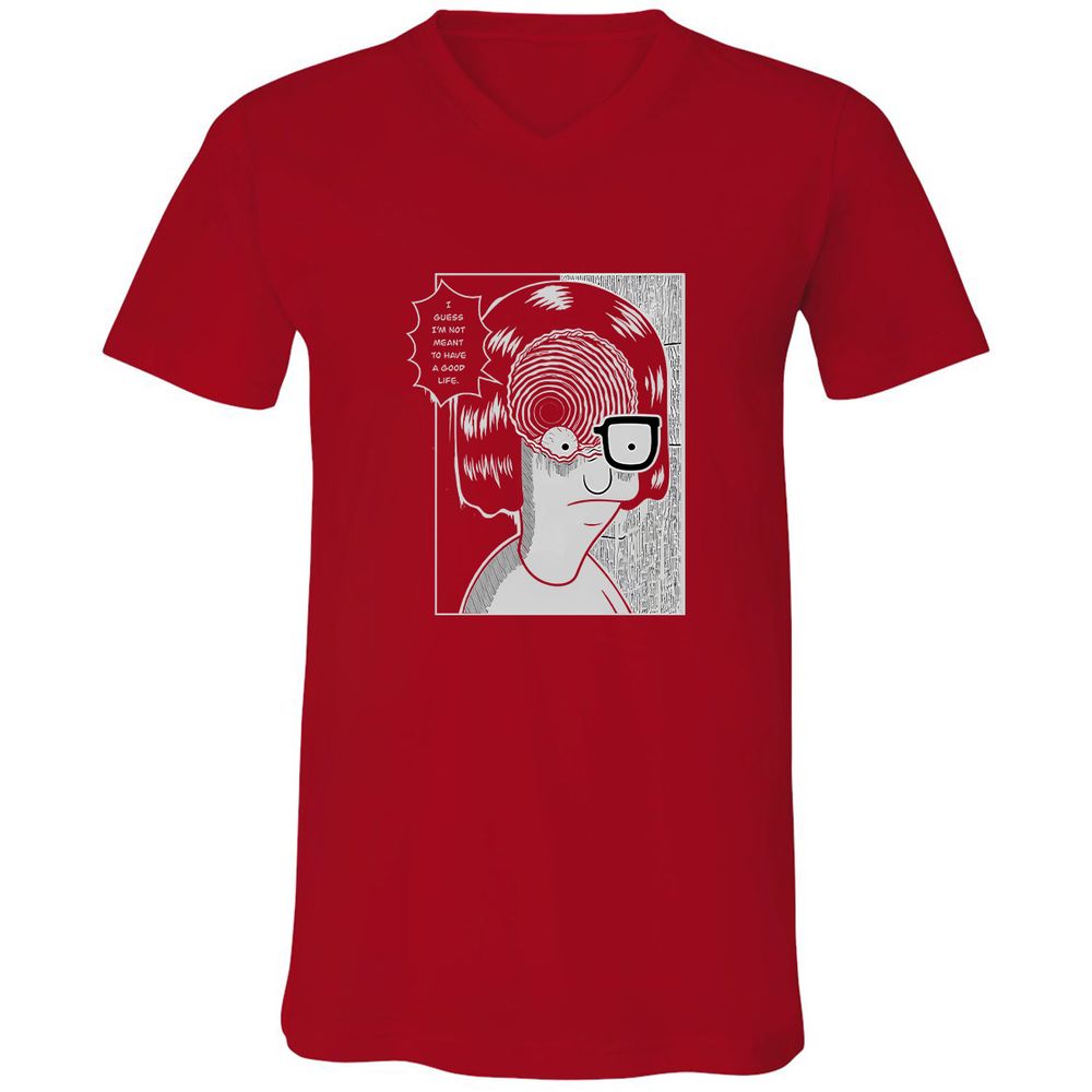 Unisex V-Neck T-Shirt - RB4SACDK - Red - 3