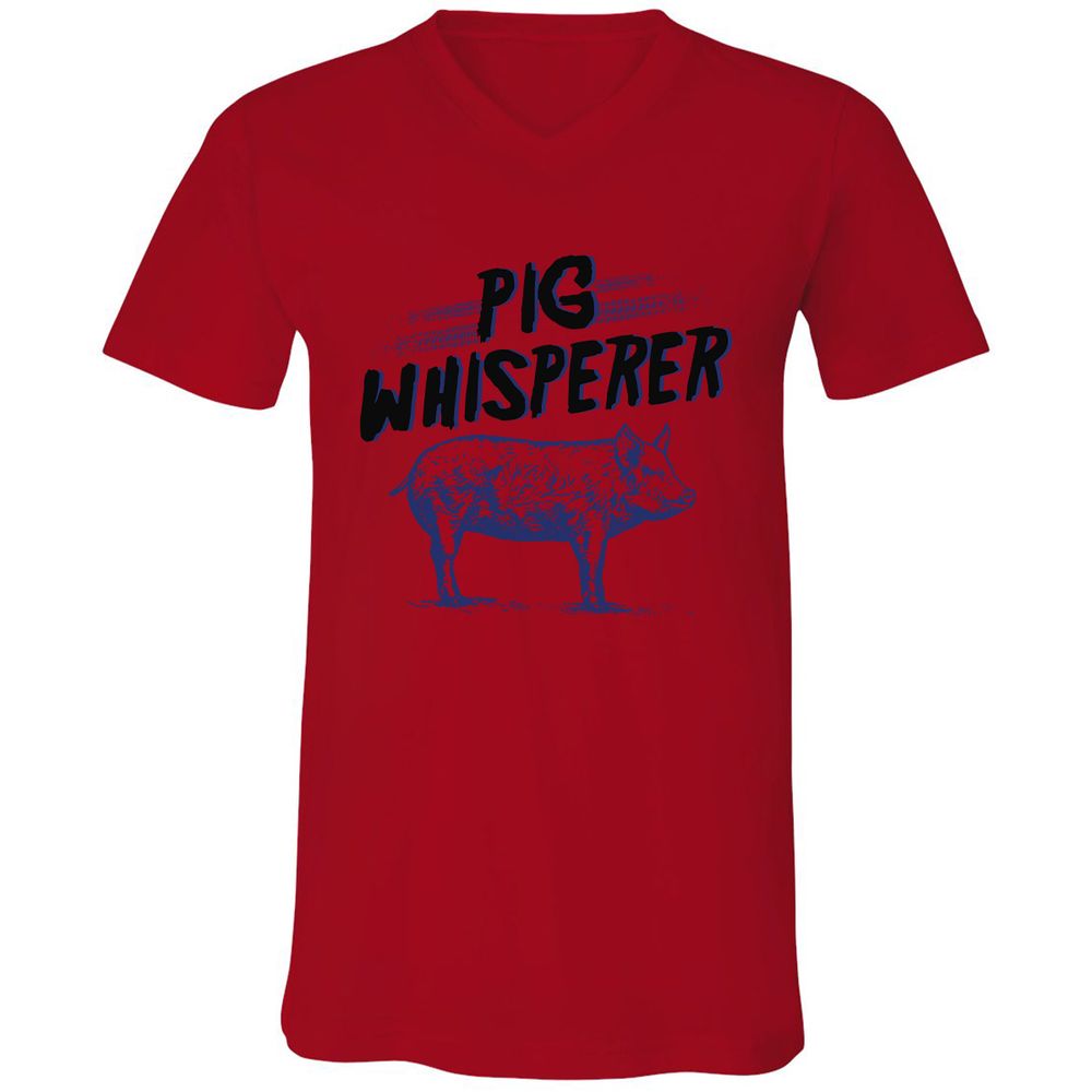 Unisex V-Neck T-Shirt - CKBX3Q35 - Red - 3