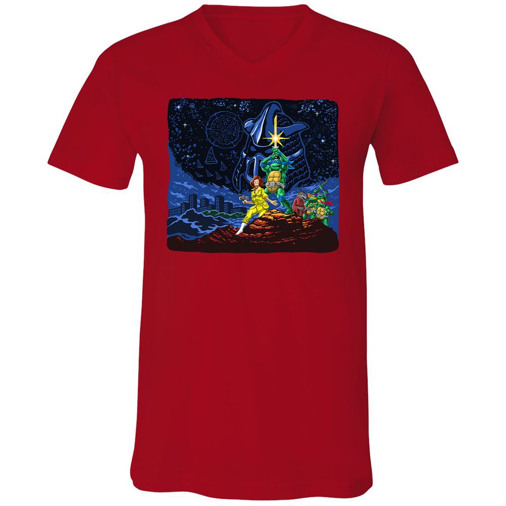 Unisex V-Neck T-Shirt - 9D8XMWLG - Red - 3