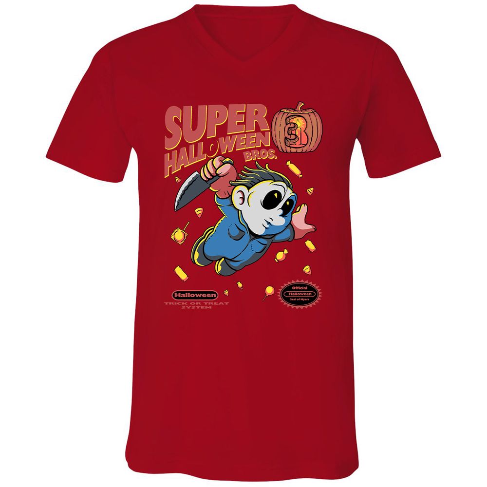 Unisex V-Neck T-Shirt - DLVH5R33 - Red - 3