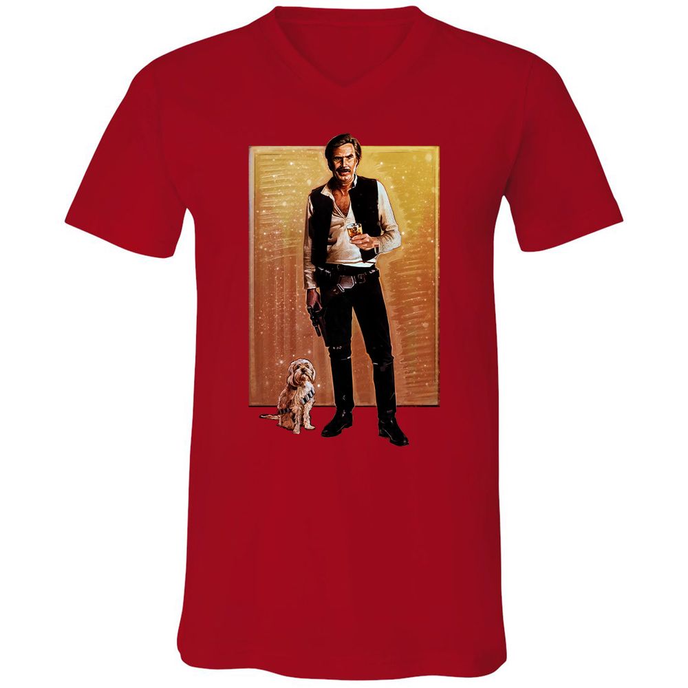 Unisex V-Neck T-Shirt - EBH8B4KZ - Red - 3