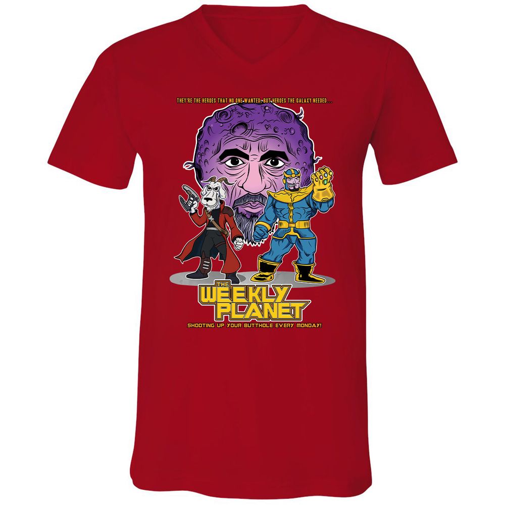 Unisex V-Neck T-Shirt - EJ983W2B - Red - 3