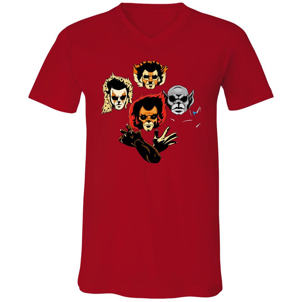 Unisex V-Neck T-Shirt - 4PLA6T9G - Red - 3