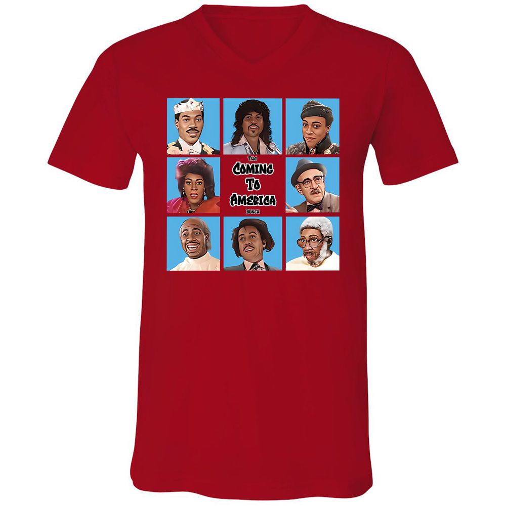 Unisex V-Neck T-Shirt - UFVL5Y5Q - Red - 3