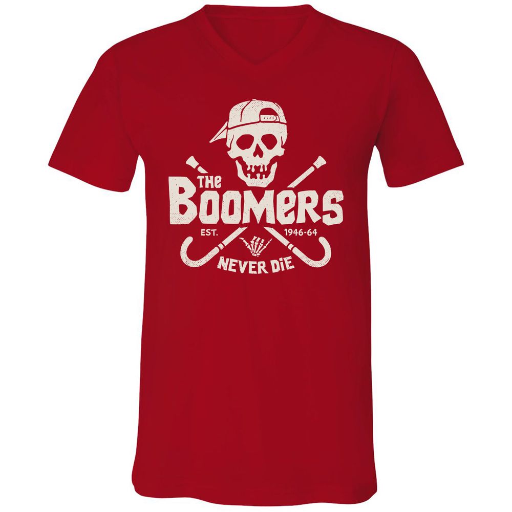 Unisex V-Neck T-Shirt - HS62EAC9 - Red - 3