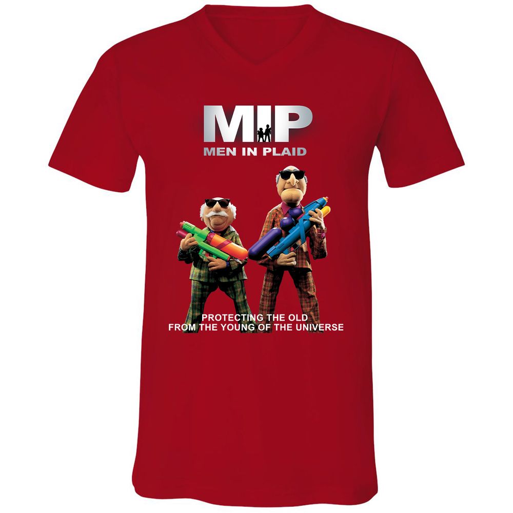 Unisex V-Neck T-Shirt - B7CTGD7T - Red - 3