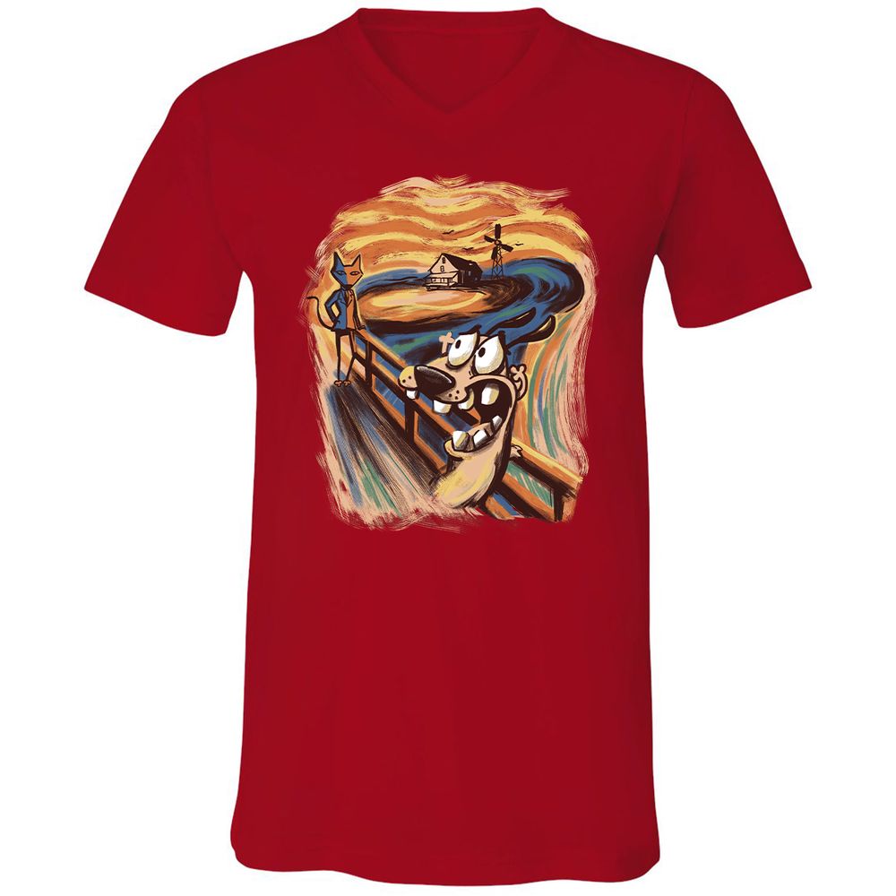 Unisex V-Neck T-Shirt - 6RUA22HA - Red - 3
