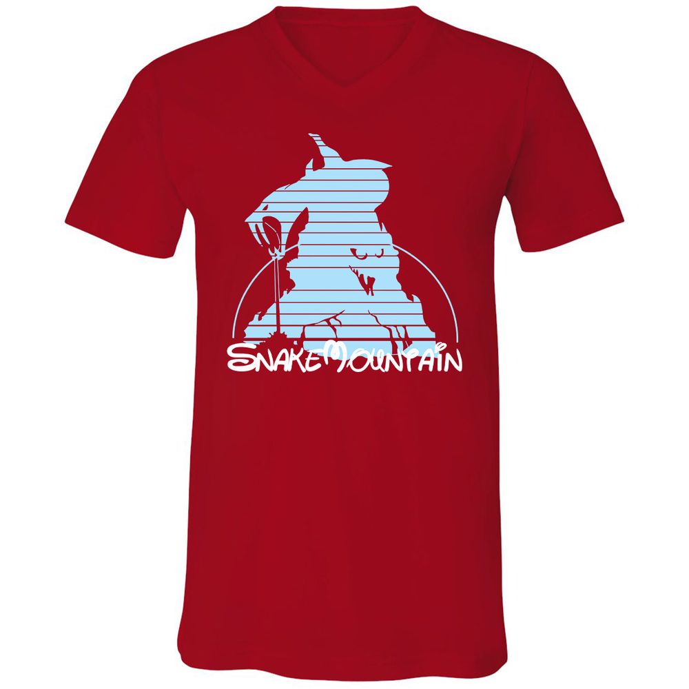 Unisex V-Neck T-Shirt - 6XKA2UXM - Red - 3