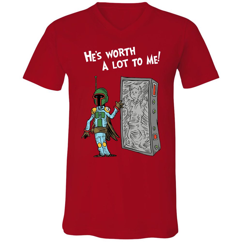 Unisex V-Neck T-Shirt - CXGAYZ3W - Red - 3