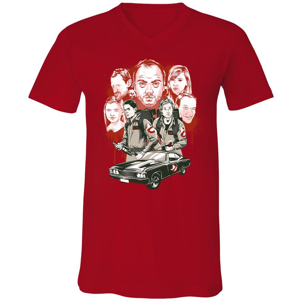 Unisex V-Neck T-Shirt - JN6VNUJB - Red - 3