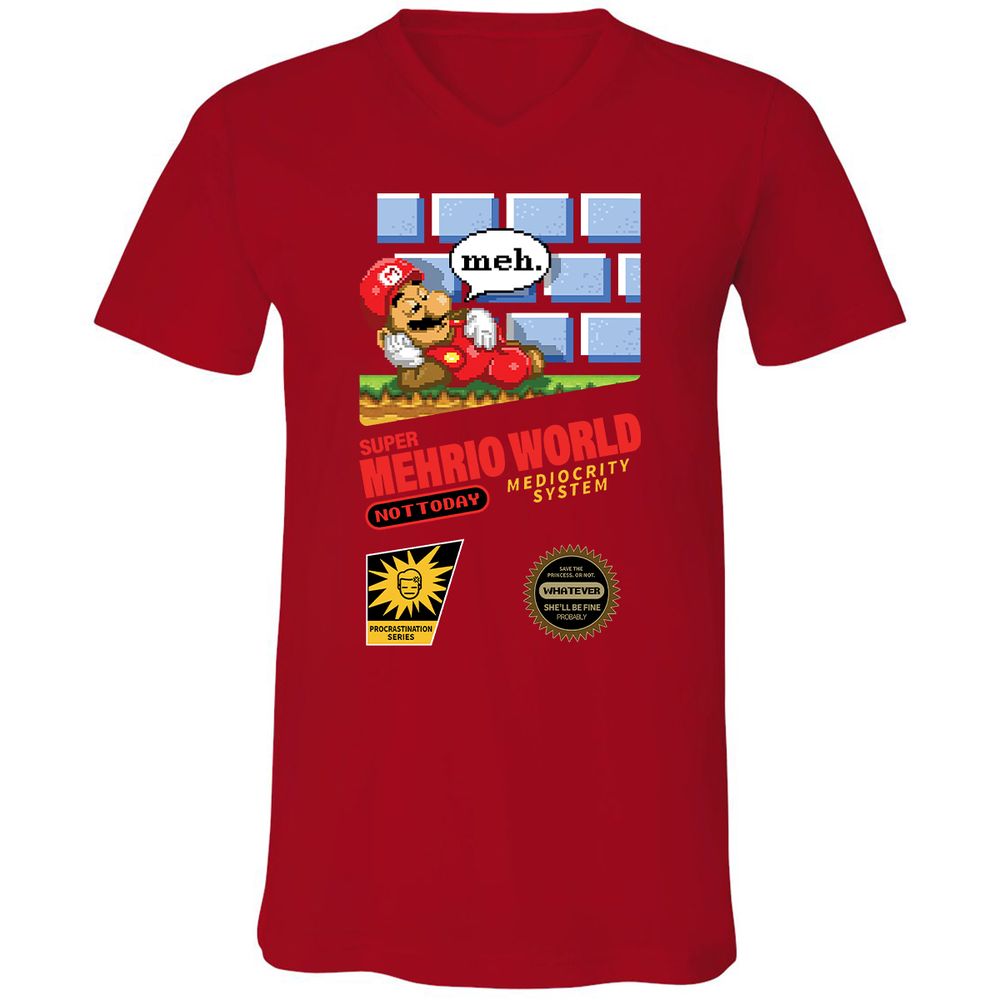 Unisex V-Neck T-Shirt - AXQLR876 - Red - 3