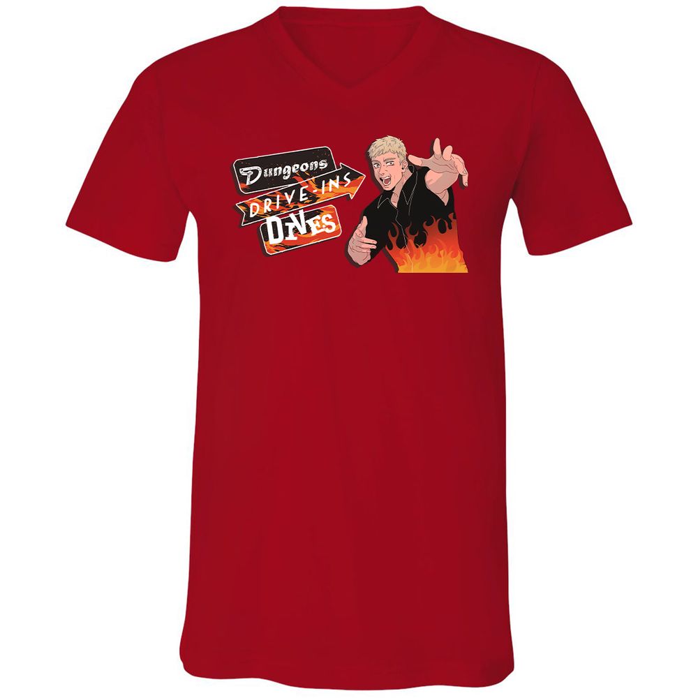 Unisex V-Neck T-Shirt - V1EP46GY - Red - 3