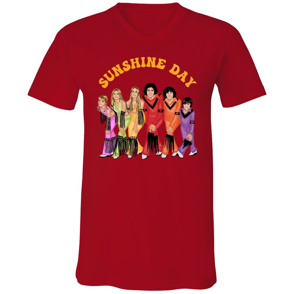 Unisex V-Neck T-Shirt - B34HVMNL - Red - 3