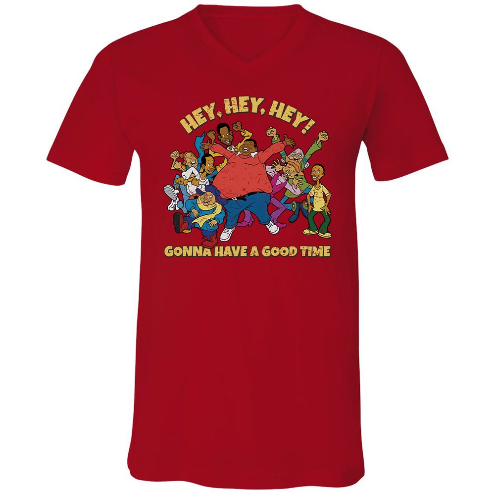 Unisex V-Neck T-Shirt - F5NE3V8L - Red - 3