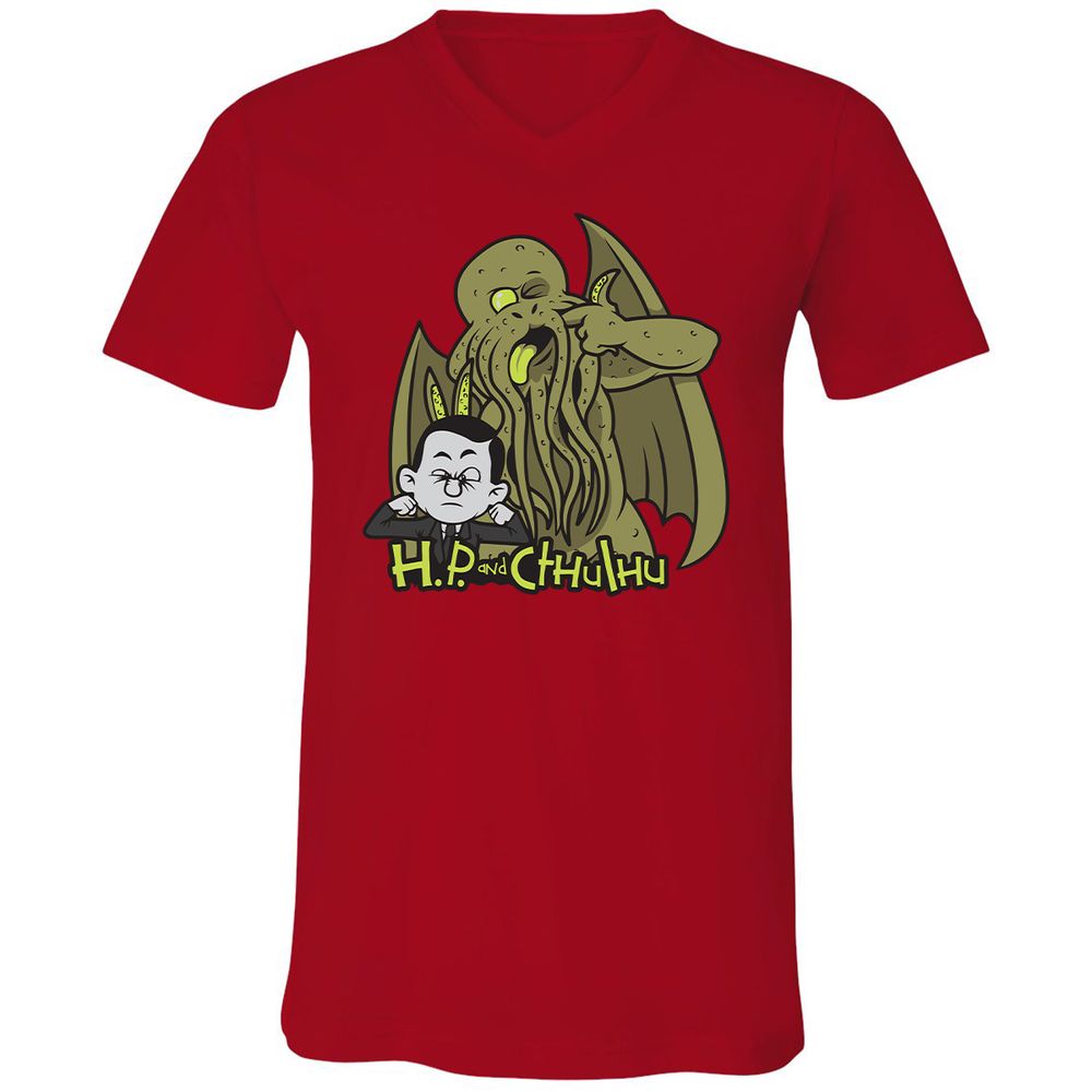 Unisex V-Neck T-Shirt - ES1C7PW3 - Red - 3