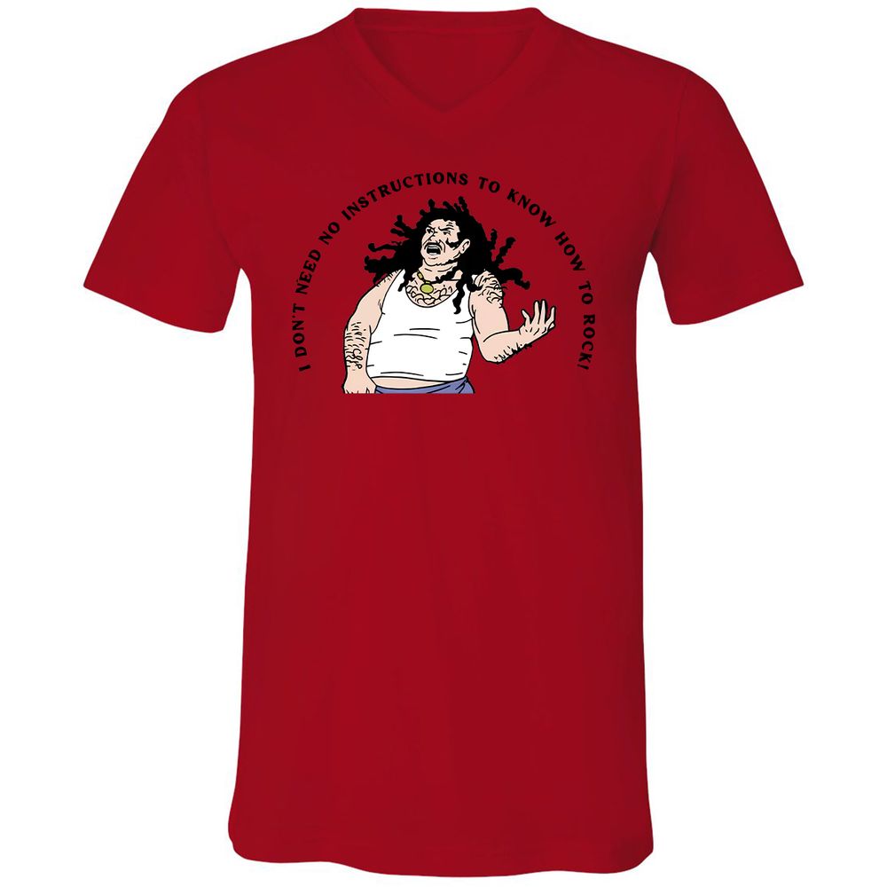 Unisex V-Neck T-Shirt - Y5BYVVDJ - Red - 3