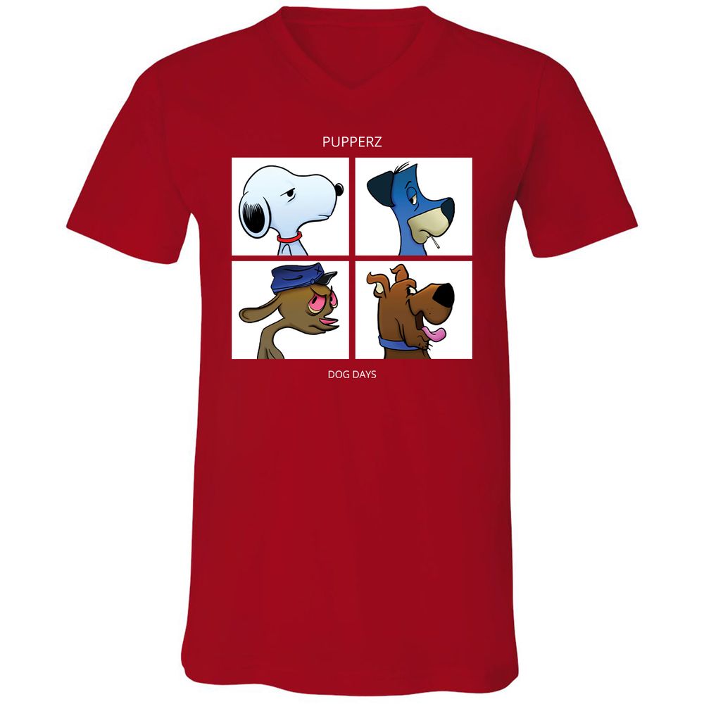 Unisex V-Neck T-Shirt - CE2ZWW8B - Red - 3