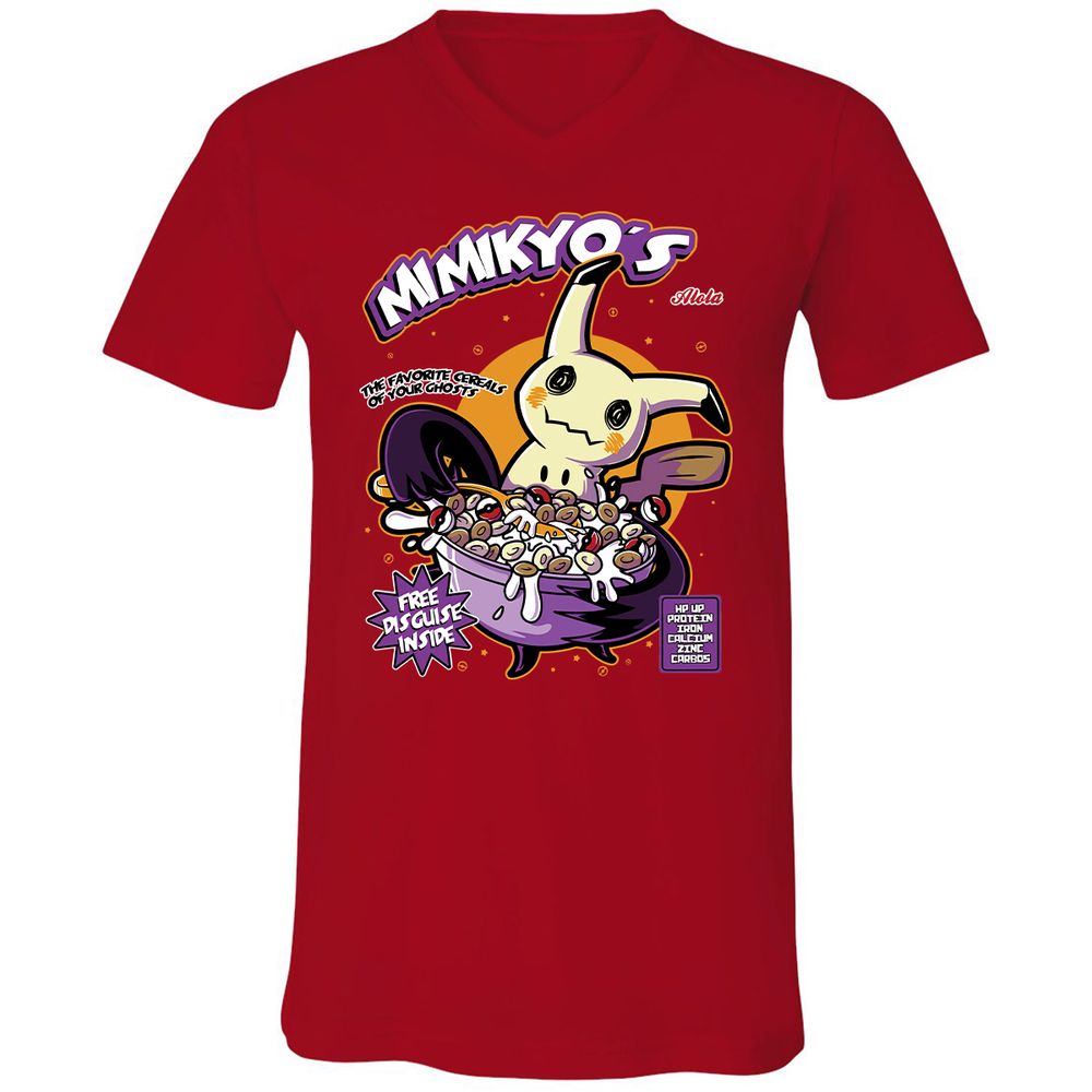 Unisex V-Neck T-Shirt - 7EQ8M8RD - Red - 3