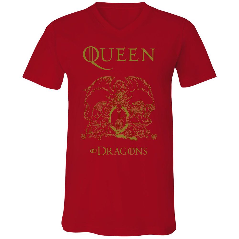 Unisex V-Neck T-Shirt - H6GQRTWP - Red - 3