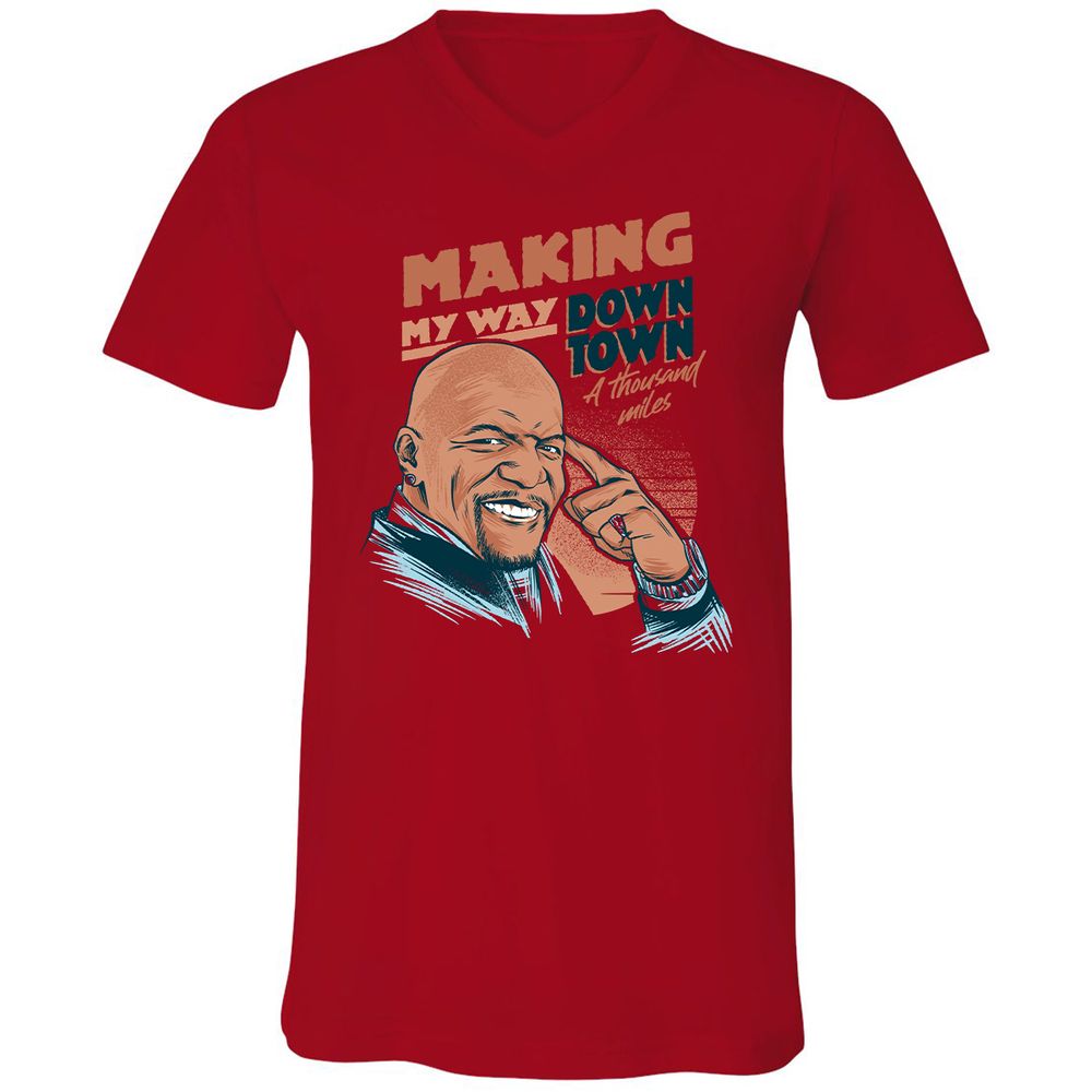 Unisex V-Neck T-Shirt - M39DWMJ2 - Red - 3